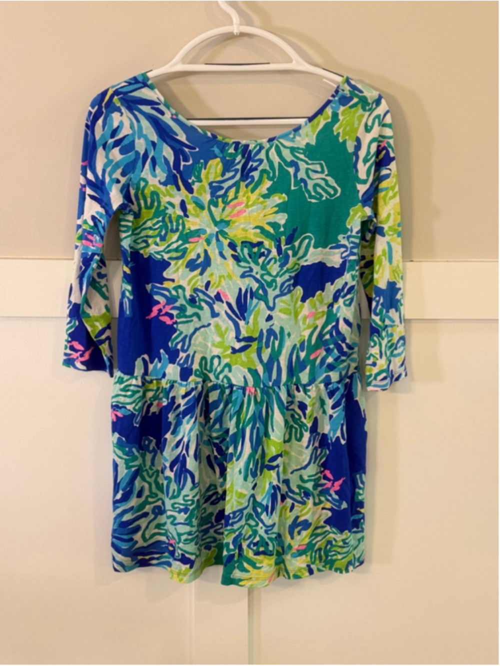 Lilly Pulitzer Girls Tropical Print Dress Size XL 12-14